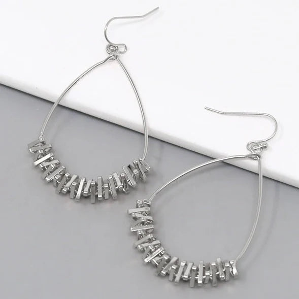 Teardrop Metal Dangle Earrings