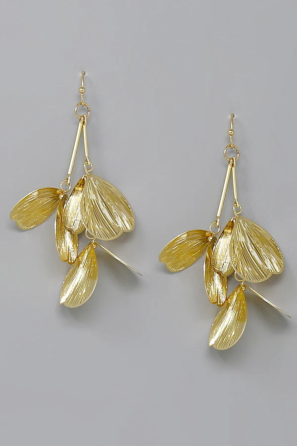 Flower Petal Tiered Drop Earrings