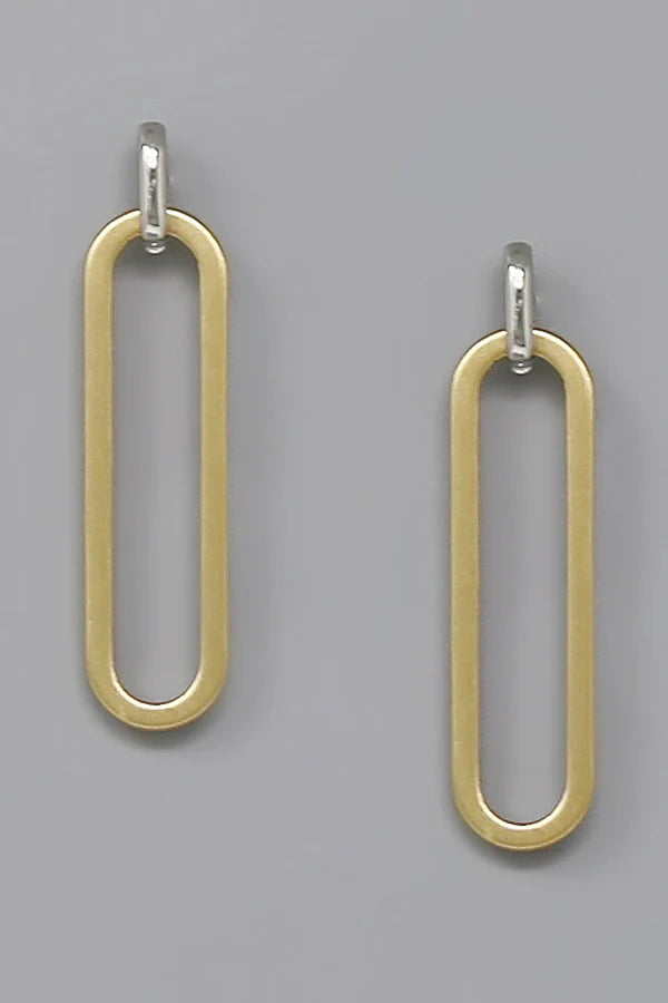 Oval Hoop Drop Earrings