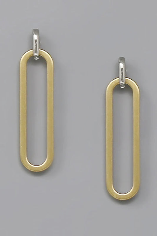 Oval Hoop Drop Earrings