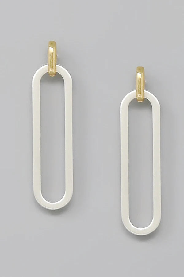 Oval Hoop Drop Earrings