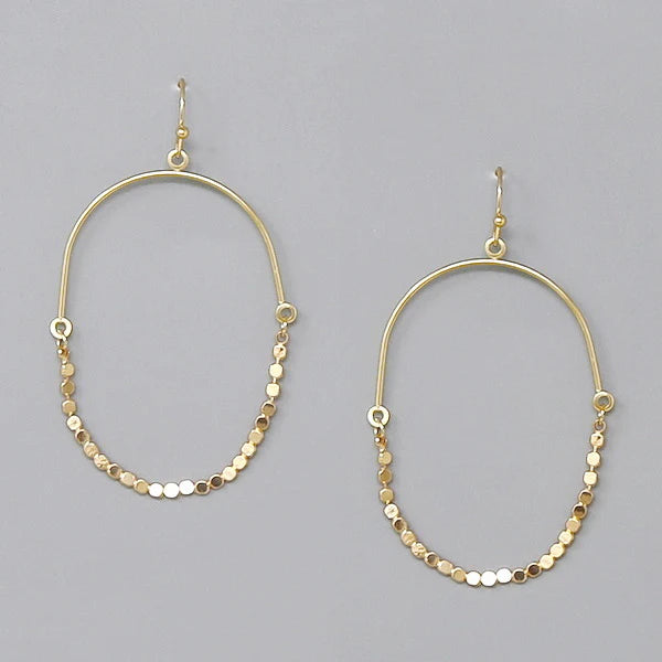 Flattened Bead Chain Drape Earrings