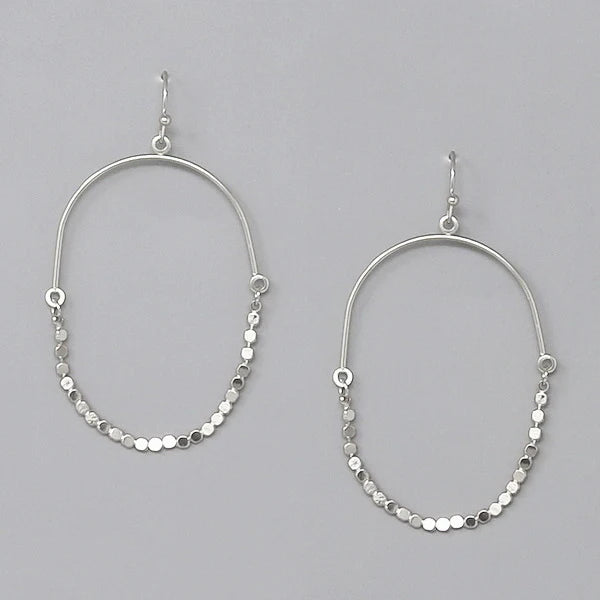 Flattened Bead Chain Drape Earrings