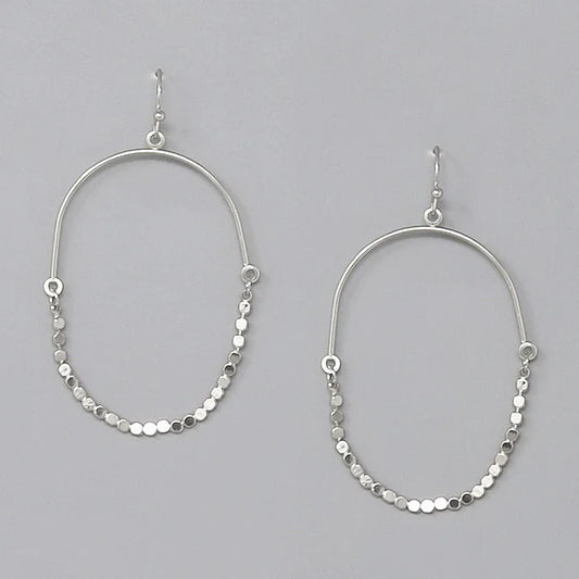 Flattened Bead Chain Drape Earrings