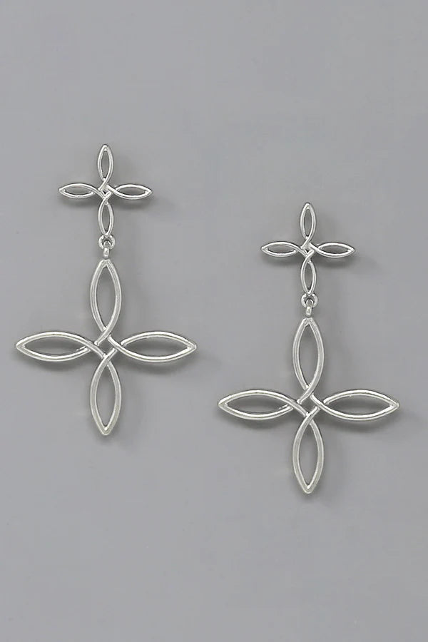 Wired Flower Metal Drop Earrings