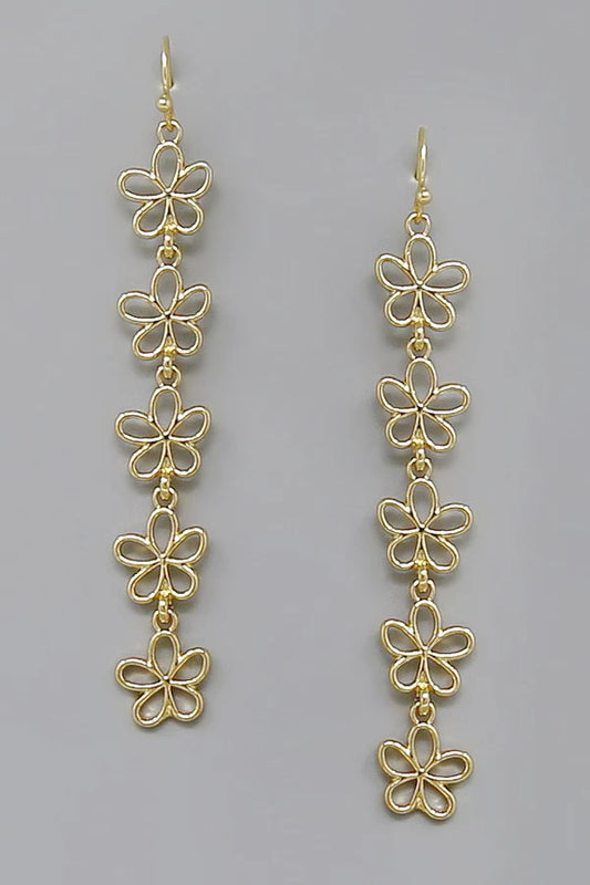 Floral Linked Dangle Earrings