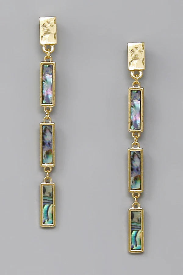 Shell Rectangle Drop Earrings