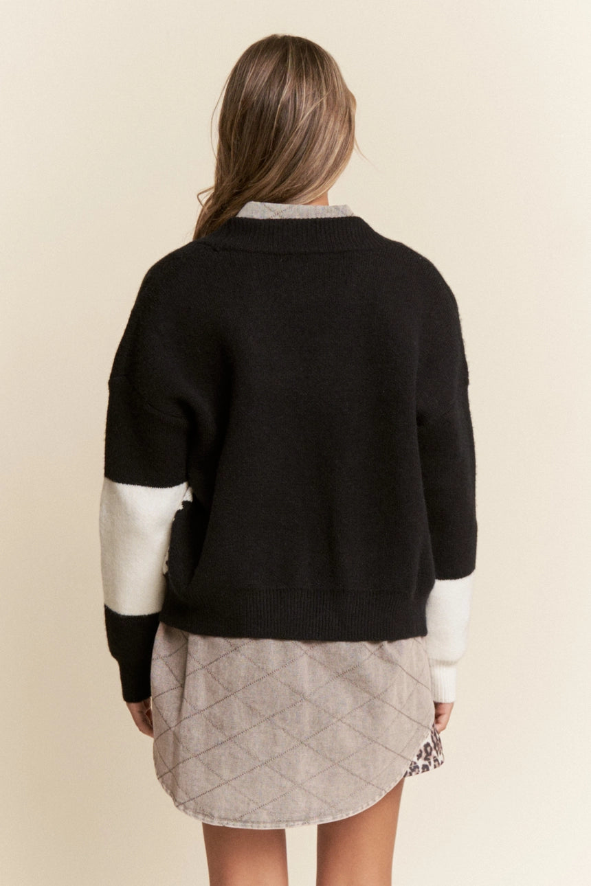 Multi Geometric Pattern Open Cardigan