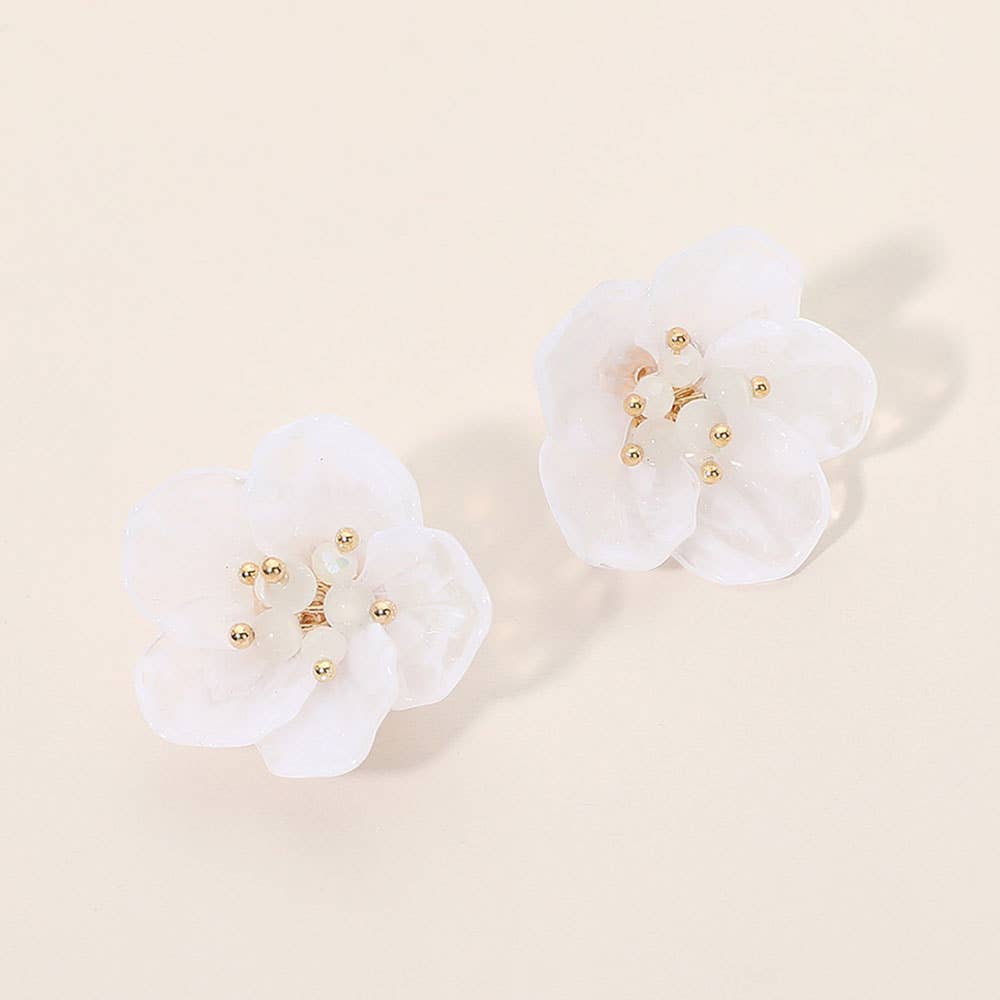 Resin Petal Flower Earrings
