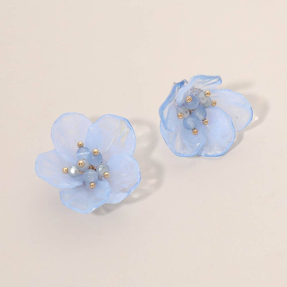 Resin Petal Flower Earrings