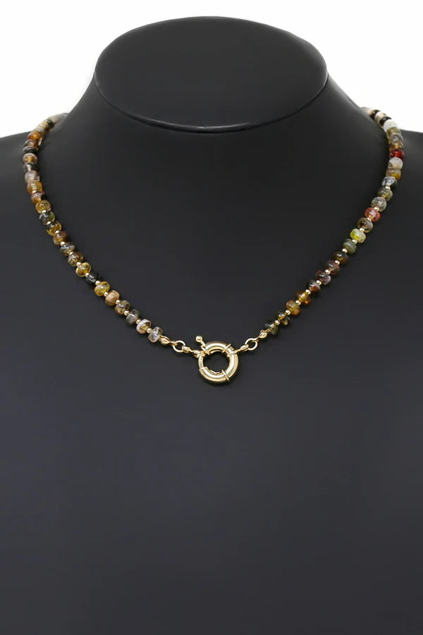 Marble Beaded Short Necklace