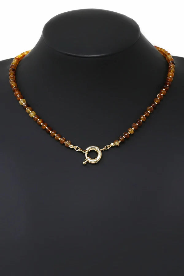 Marble Beaded Short Necklace