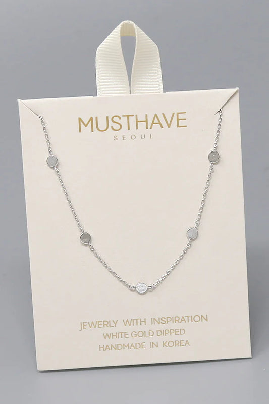 Mini Disc Station Gold Dipped Chain Necklace