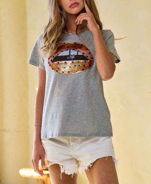 Sequin Mouth Graphic Tee