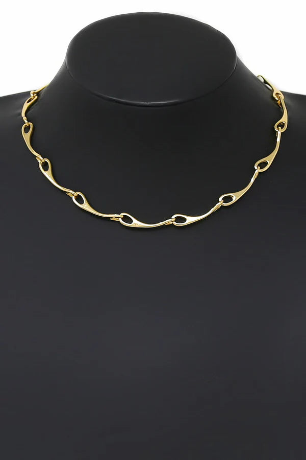 Hardware Link Metal Short Necklace