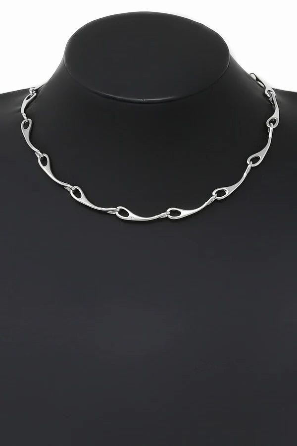 Hardware Link Metal Short Necklace