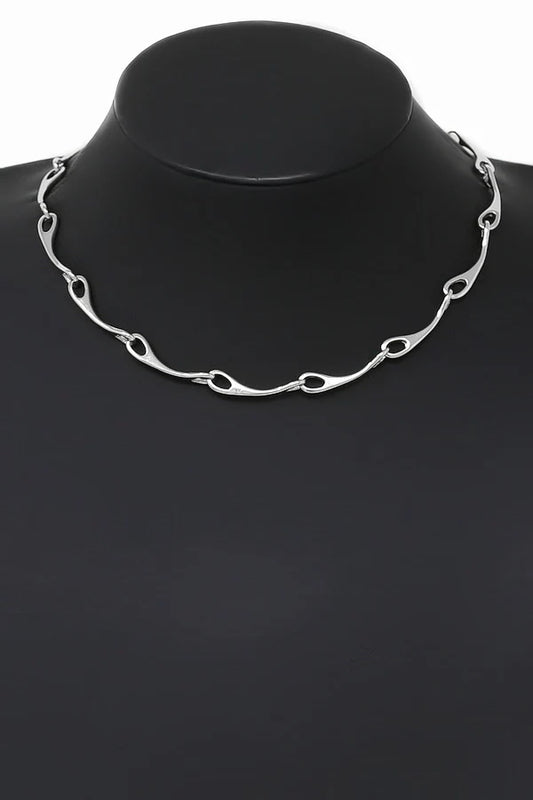 Hardware Link Metal Short Necklace