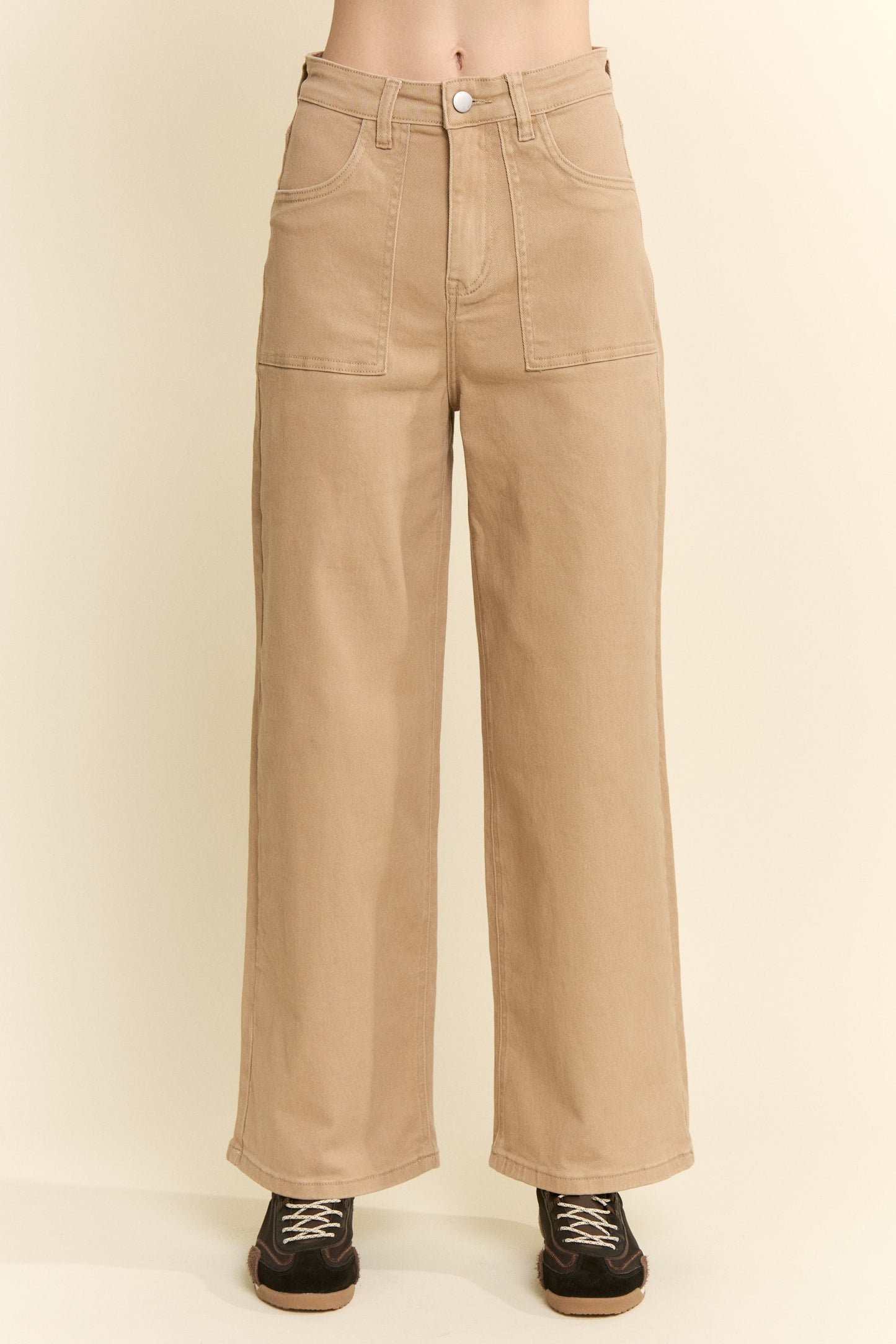 Wide Leg Khaki Pants (S-3X)