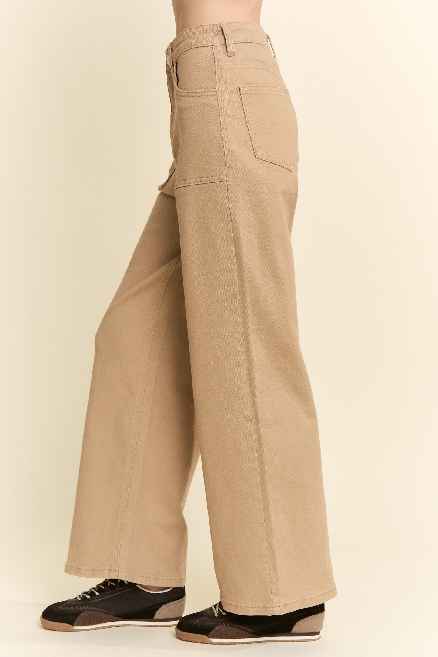 Wide Leg Khaki Pants (S-3X)