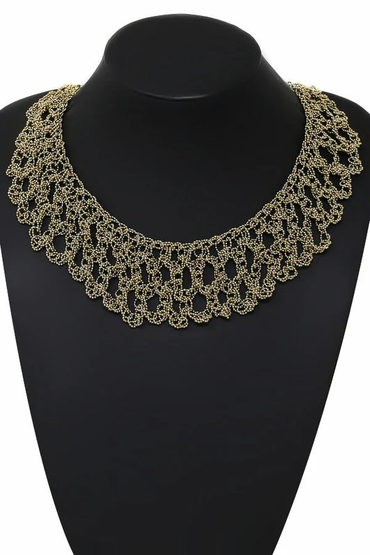 Beaded Chain Lace Collar Necklace