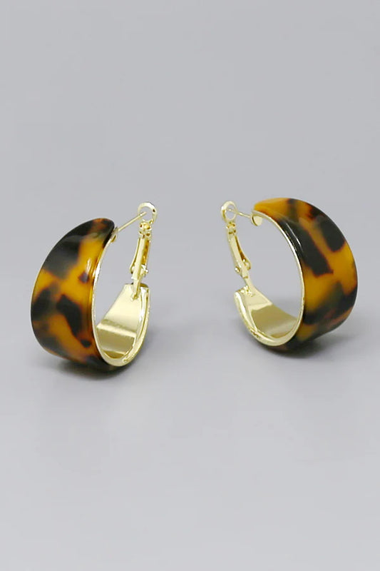 Acrylic Crescent Hoop Earrings