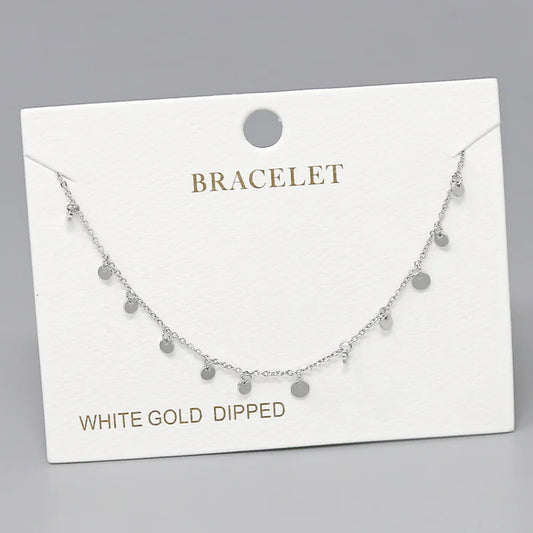 Disc Mini Charm Station Gold Dipped Bracelet