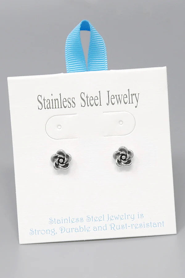 Flower Stainless Steel Stud Earrings