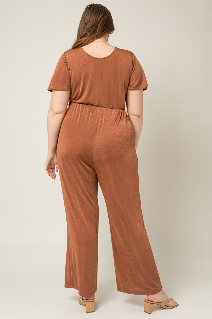 Short Sleeve Cynched Jumpsuit