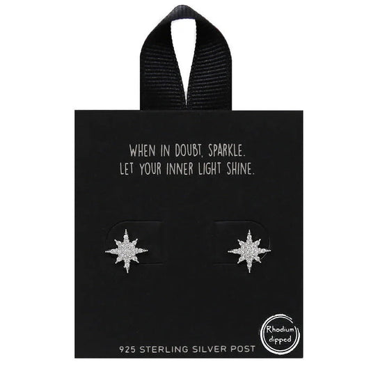 Starburst CZ Pave Gold Dipped Stud Earrings