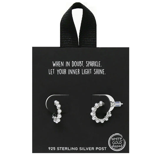 Pearl Embellished Mini Hoop Earrings